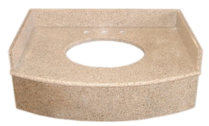 Cheap Prefab Chinese G682 Granite Single Sink Bathroom Vanity Top