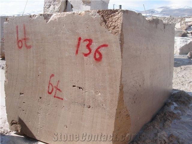 Noce Travertine Blocks, Turkey Brown Travertine