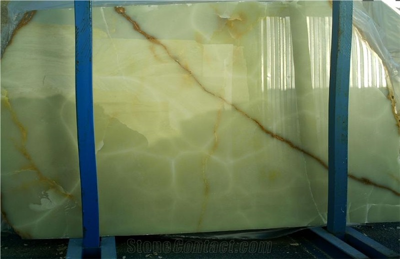 Light Green Onyx Slab, Pakistan Green Onyx