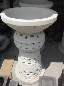 Beige Limestone Flower Pot
