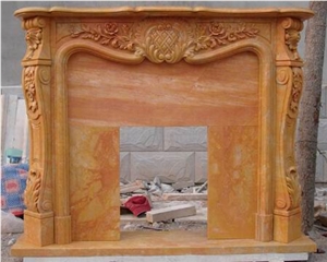 Gold Marble Carved Fireplace,Fireplace Design Ideas,Fireplace Decorating,Fireplace Surround,Natural Stone Fireplaces