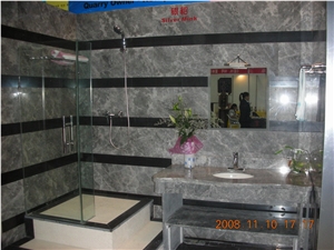 Silver Mink Marble Bathroom Design,Grey Marble Bath Design