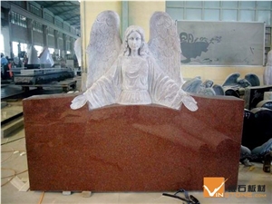 Red Granite Angel Monuments, Tombstones Red Granite Angel Monuments, Tombstones