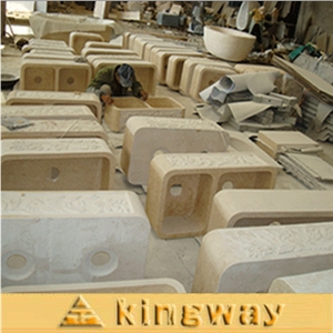 Stone Farmsink, Sunny Beige Marble Sink
