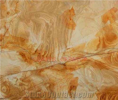 Teak Wood(Burma Teak Marble) Marble Tile, Pakistan Yellow Marble