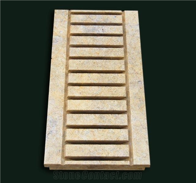 California Limestone Drain Grate Model Cl0c, Brown Limestone Pool Coping
