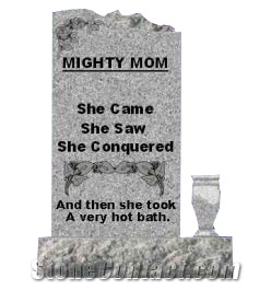 Grey Granite Headstone Grave Marker