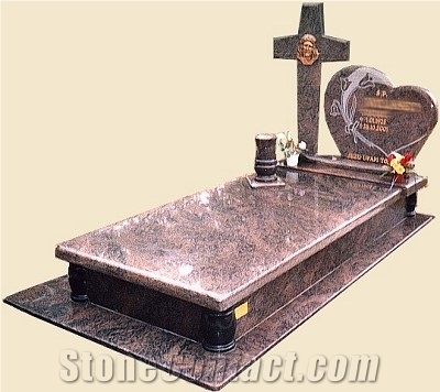 Juparana Colombo Granite Monument,Cross Tombstone