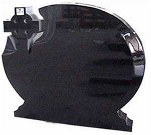Shanxi Black Granite Cross Tombstone 042