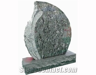 Olive Green Granite Tombstone
