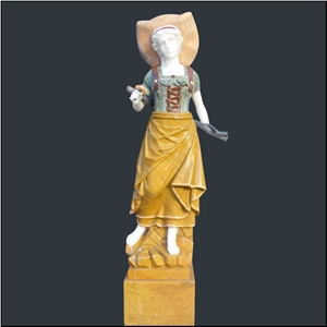 Greem Marble Mixed Wanxia Red Marble Human Sculpture /Western Style