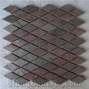 Copper Diamond Slate Mosaic