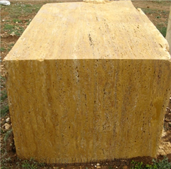Iran Yellow Travertine Blocks