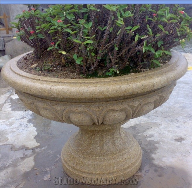 Yellow Granite Flowerpot