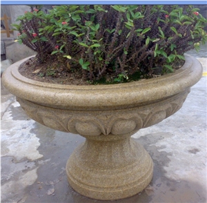 Yellow Granite Flowerpot Yellow Granite Flowerpot