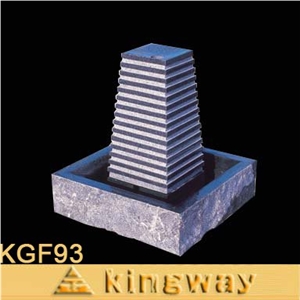 Blue Grey Limestone Garden Fountain