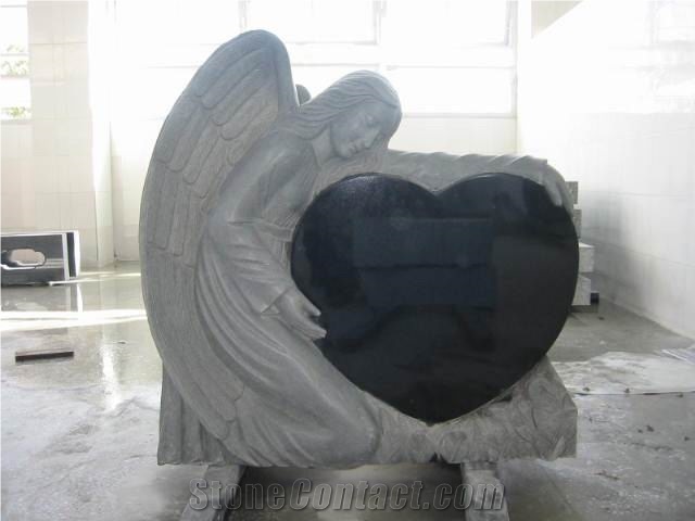 Granite Angel Monuments,Heart Tombstone 043