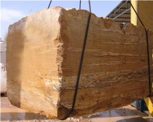 Walnut Travertine Block, Turkey Brown Travertine