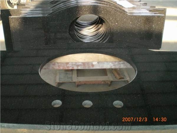 Polished Shanxi Black Granite Bathroom Countertop