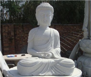 Grey Granite Buddha Sculpture