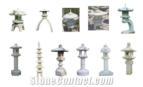 Natural Stone Rokkaku Yukimi Lantern