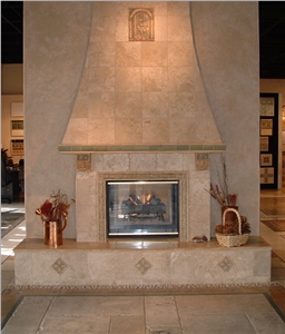 Fireplace in Travertine Antique