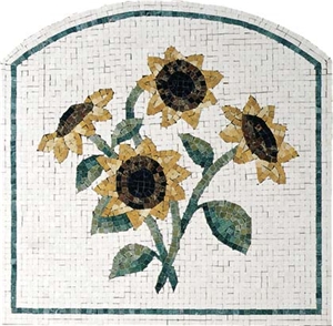 Marble Sunflower Mosaic Panel Marble Sunflower Mosaic Panel