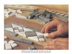 Travertine and Emperador Fume Marble Mosaic Moldings