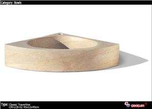 Classic Travertine Basin, Denizli Beige Travertine