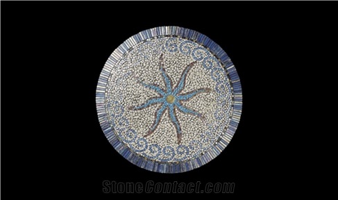 Lava Stone Rug Mosaic Medallion