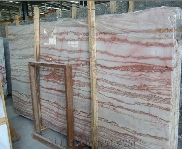 Maya Wooden Onyx Slab, China Pink Onyx