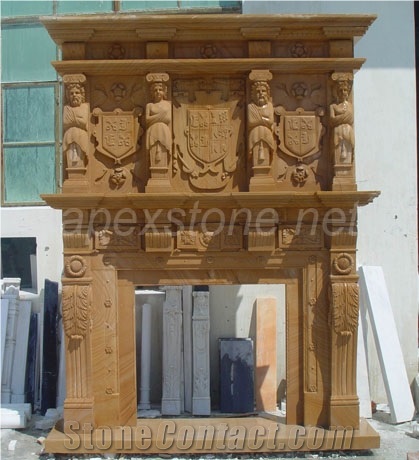 Yellow Sandstone Fireplace