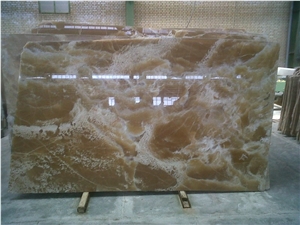 Honey Onyx Slabs, Brown Onyx Floor Tiles, Polished Tiles Iran