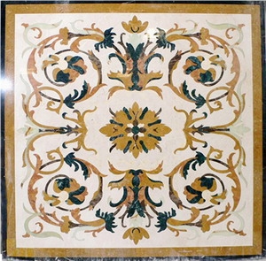 Flooring Stone Medallion, Waterjet Mosaic Pattern