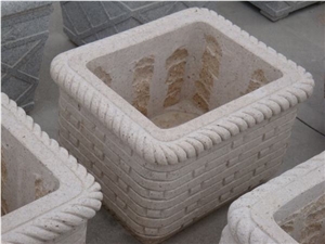 Granite Flowerpot, G682 Beige Granite