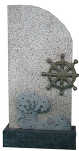 White Granite Tombstone 069