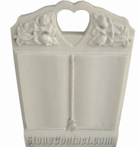 White Marble Tombstone 060