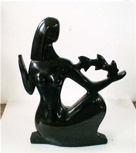 Black Granite Abstract Sculpture Black Granite Abstract Sculpture