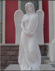 White Granite Angel Sculpture