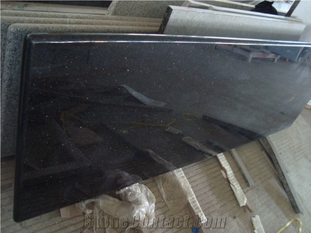 Black Galaxy Granite Countertop Slabs & Tiles, India Black Granite
