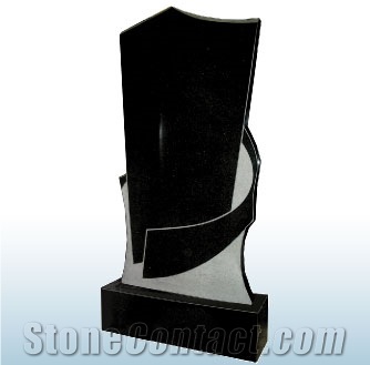 Black Granite European Style Tombstone