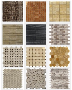Marble and Travertine Mosaic, Beige Marble Mosaic