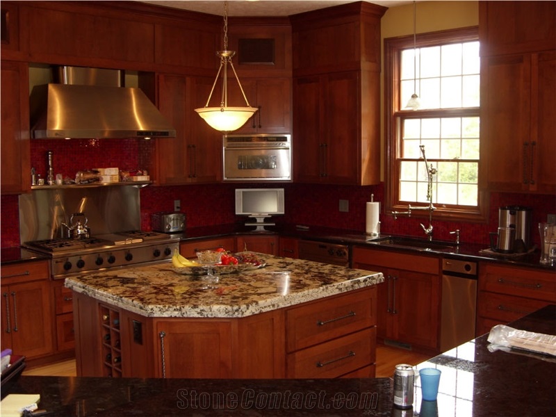 Yellow Granite Kitchen Design