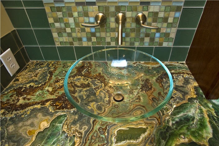 Multicolor Green Onyx Vanity Top