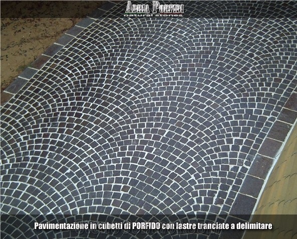 Porphyry Cubes Pavement, Brown Granite Pavements