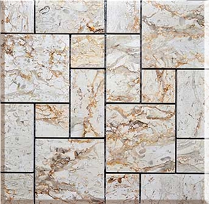 Filetto Breccia Limestone Mosaic