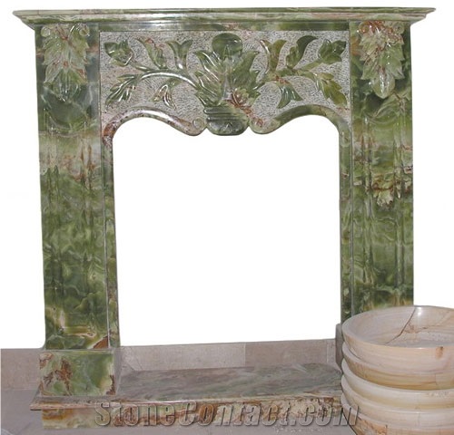 Dark Green Onyx Fireplaces