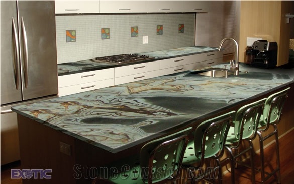 Illusion Blue Quartzite Kitcen Top