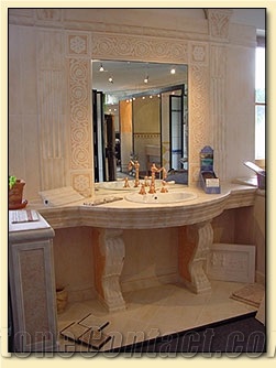 Travertine Carved Vanity Top