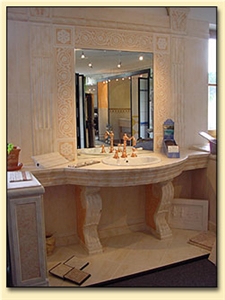 Travertine Carved Vanity Top Travertine Carved Vanity Top